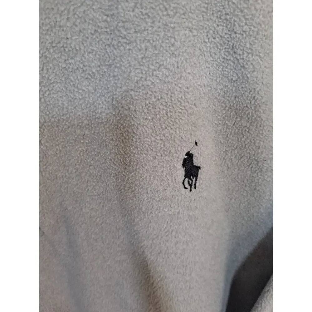 Polo Ralph Lauren White with Black Trim Fleece‎ Performance Top Size XL